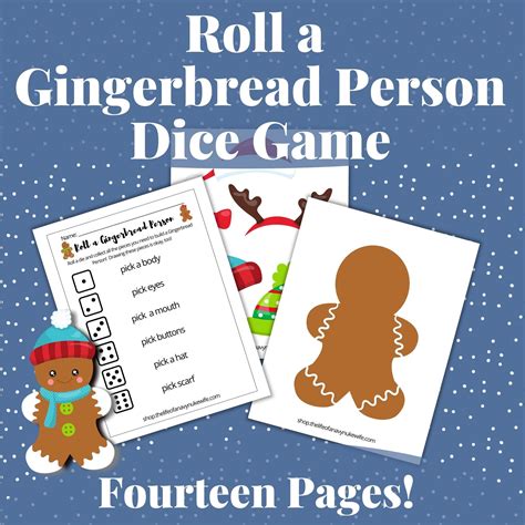 Printable Roll A Gingerbread Man Preschool Dice Game For Prek And
