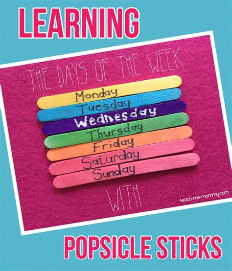 Learning The Days Of The Week With Popsicle Sticks Teach Me Mommy
