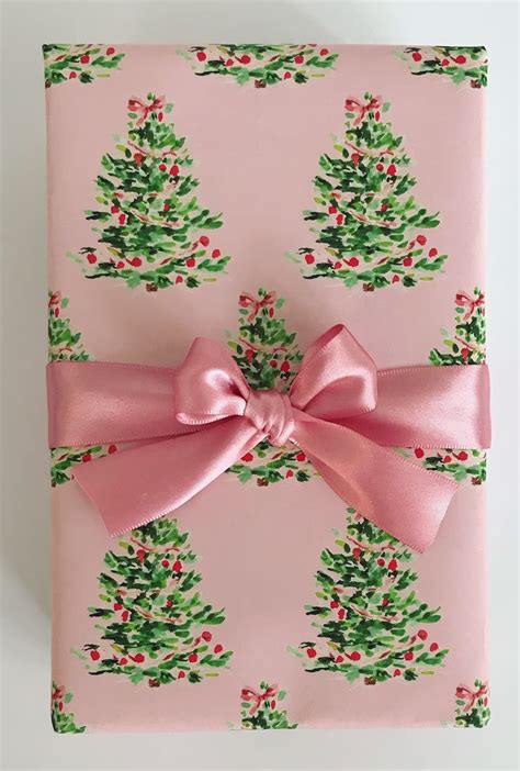 Wrapping Paper Oh Christmas Tree Pink T Wrap Birthday Etsy In