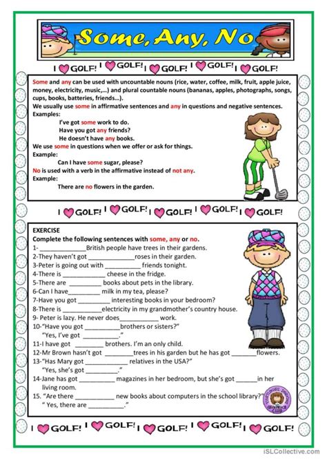 Some Any No English Esl Worksheets Pdf And Doc