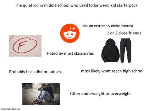 Quiet Kid In Middle School Who Used To Be The Weird Kid Starter Pack