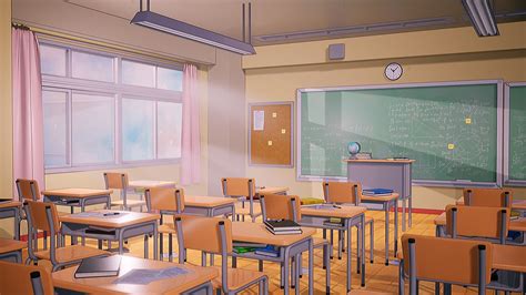 Classroom By Jordon Britzdecided To Make An Anime Toon Style Classroom Scene In Ue4 For Fun This