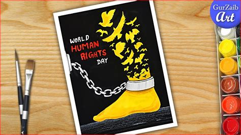 Human Rights Day Step By Step Painting Poster Making Easy Step Art World Making Ideas The