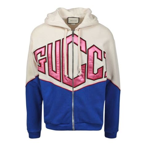 Gucci Shirts Gucci Game Logo Felted Cotton Jersey Zipped Hoodie