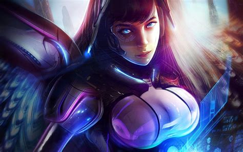 Purple Robot Girl Wallpapers Wallpaper Cave