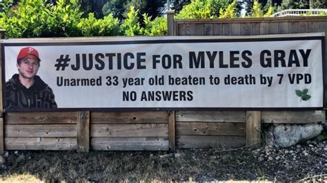 Justice For Myles Gray Banners Hung On Anniversary Of His Death Cbc News