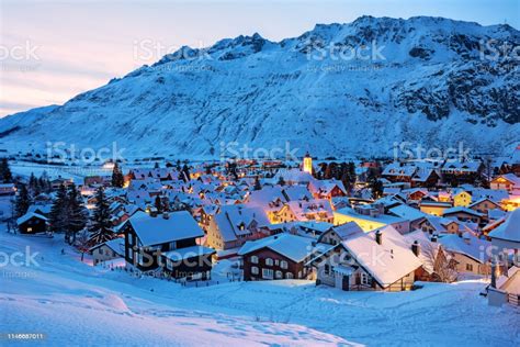 Andermatt Village In Swiss Alps Mountains Switzerland In