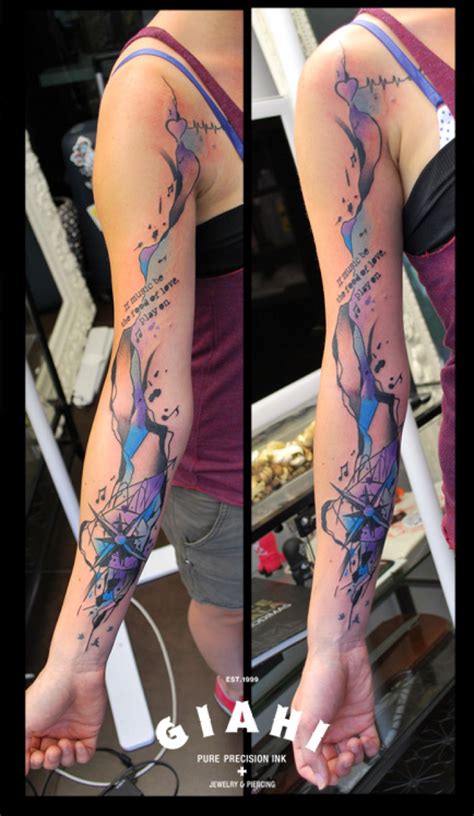 Heart Beat Arm Compass Tattoo By Live Two Best Tattoo Ideas Gallery
