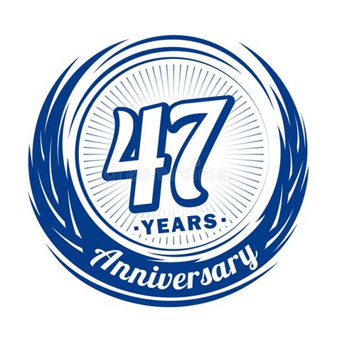 47 Years Anniversary Elegant Anniversary Design 47th Logo Stock
