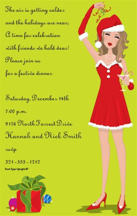 Naughty Or Nice Christmas Holiday Celebration Party Invitation Cocktails Invite Winter