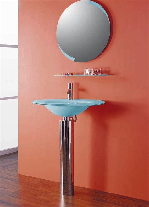 Steen Contemporary Pedestal Vanity Set Vs0113 By Nerino Redesign Small Bathroom Contemporary