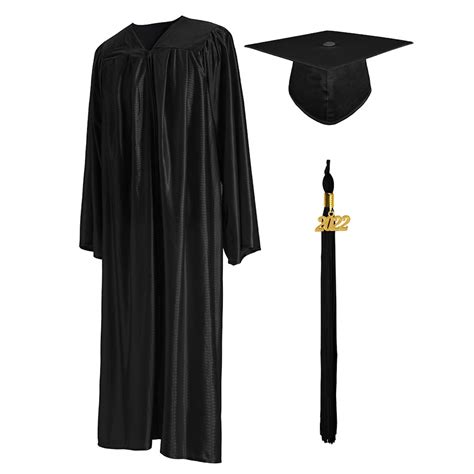 Graduationmall Shiny Graduation Gown Cap Tassel Set 2022 For High