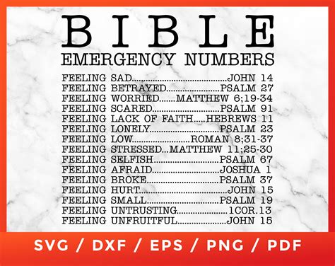 Bible Emergency Numbers Printable Free Printable