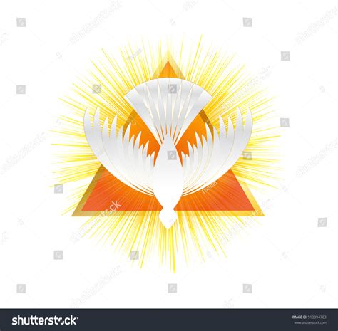 Holy Spirit Symbol White Dove Halo Stock Vektor Royaltyfri 513394783