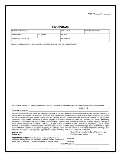 Construction Proposal Template Free Download Printable Templates