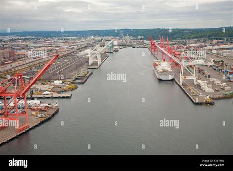 Port Of Tacoma Wa Aerial View Stock Photo Alamy