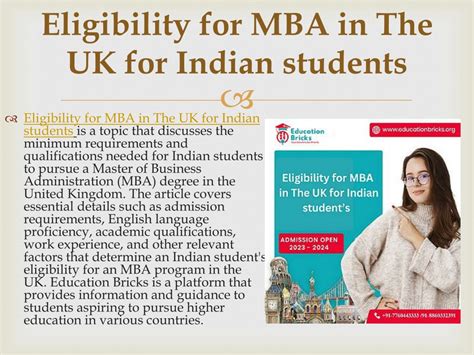 Ppt Eligibility For Mba In The Uk For Indian Students Powerpoint