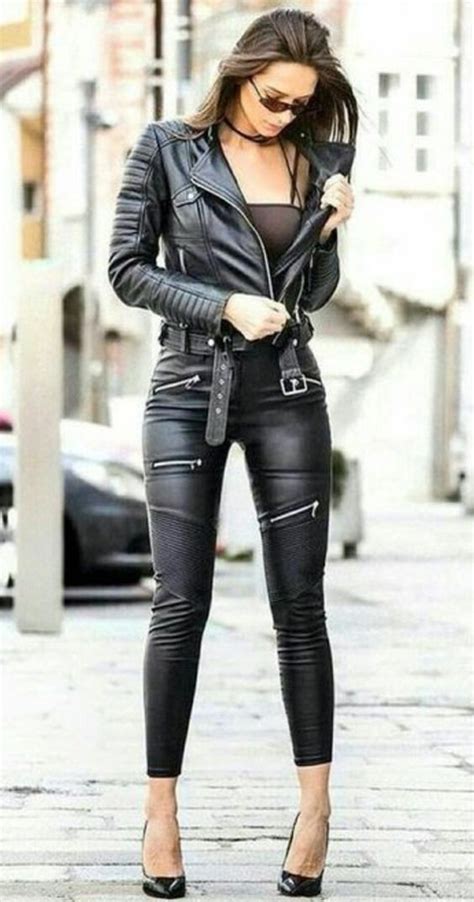Casual Leather Jacket Outfit Leather Jacket Street Style Faux Leather