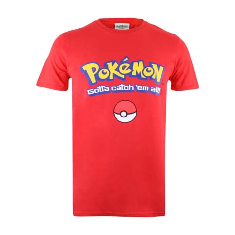 pokemon men s gotta catch em all logo t shirt red clothing