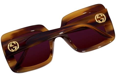 gucci gg0896s 004 sunglasses women s havana violet lenses square shape 52mm 889652326580 ebay