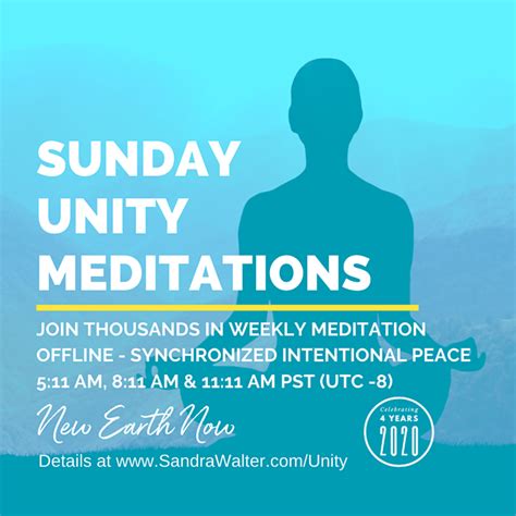 Sunday Unity Meditations 4 Years Of Co Creating Peace Laptrinhx News