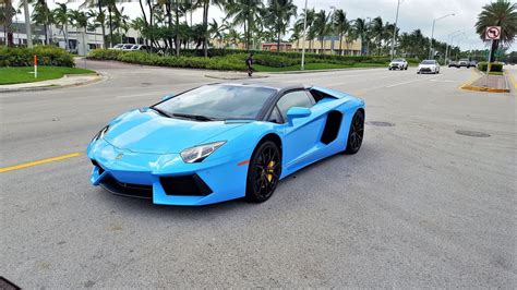 Lamborghini Aventador Lp700 4 Blue Roadster Start Up And Drive Delivery