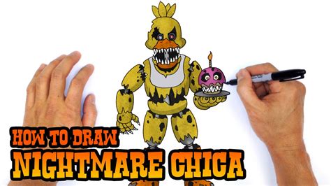 How To Draw Nightmare Chica Five Nights At Freddys Youtube