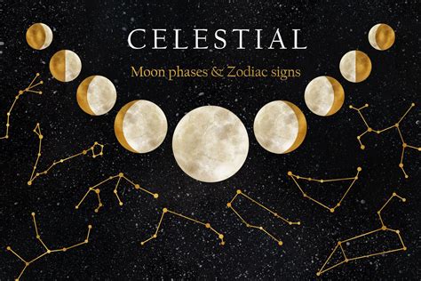 Celestial Zodiac Clip Art Moon Phase Clipart 35 Images Clip Art