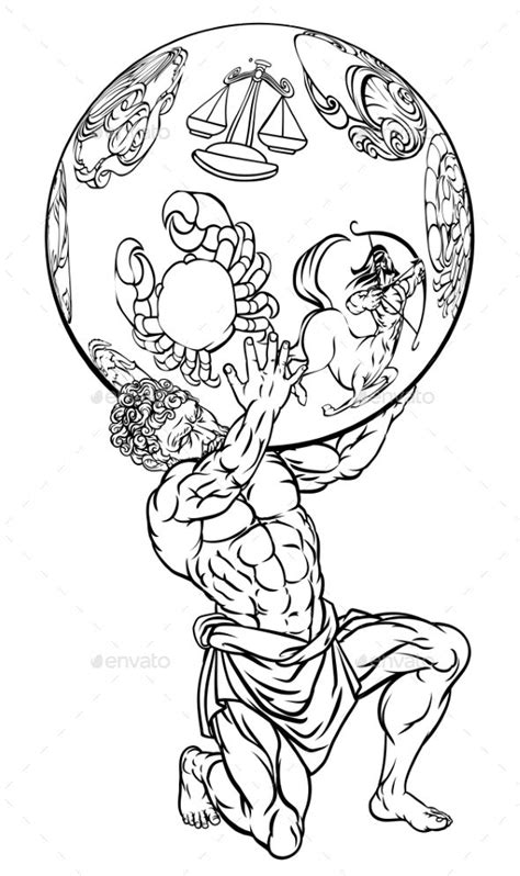 Atlas Greek Mythology Illustration Greek Mythology Tattoos Mythology