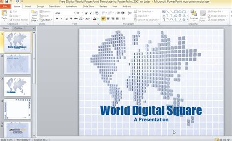 Free Digital World Powerpoint Template For Powerpoint 2007 Or Later