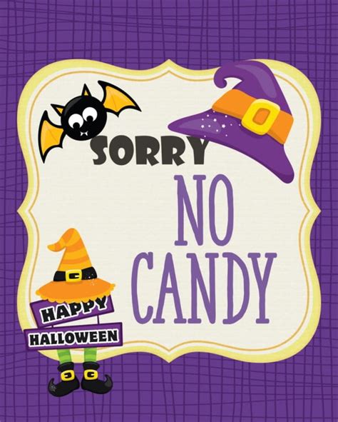 Free No Trick Or Treaters Sign Free No Candy Sign