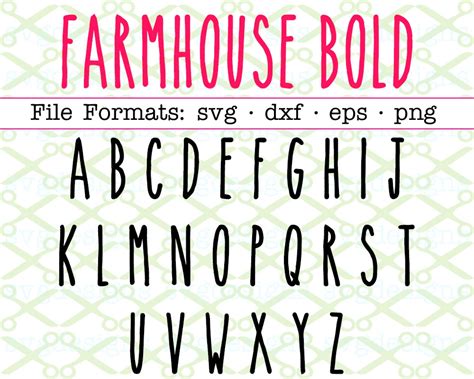 Free Farmhouse Fonts For Cricut Free Bold Text Glitter And Graze