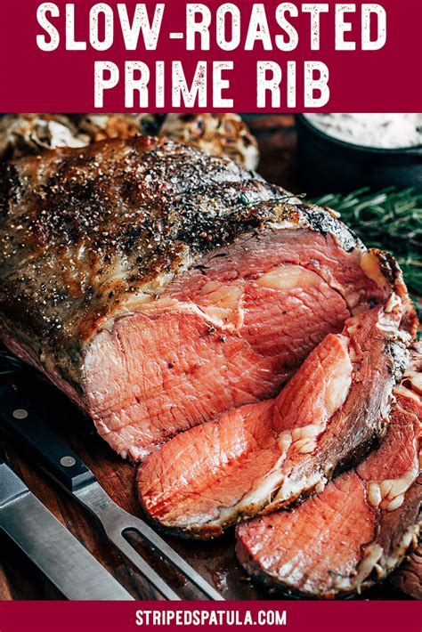 Turn off the oven and allow internal temperature to reach 115 for rare, 120 for. Slow Roasted Prime Rib (Standing Rib Roast) | Striped Spatula