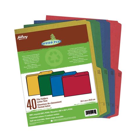 Hilroy Enviro Plus Colored Letter Size File Folders