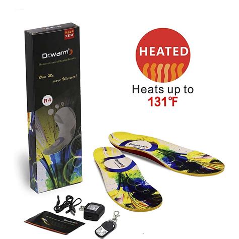 Drwarm Heated Insoles Rechargeable Battery Heated Insoles With Arch