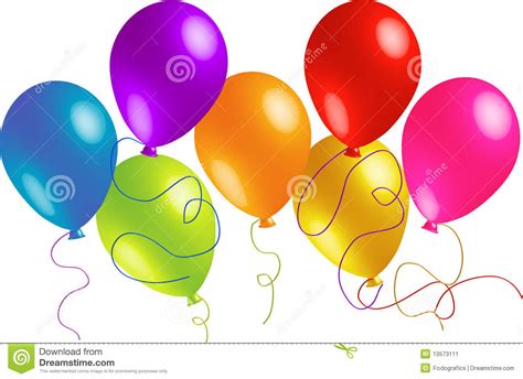Seven Beautiful Birthday Balloons Stock Image Image