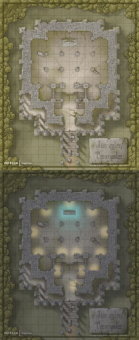 New Printable Jungle Temple Battlemaps For Rpgs