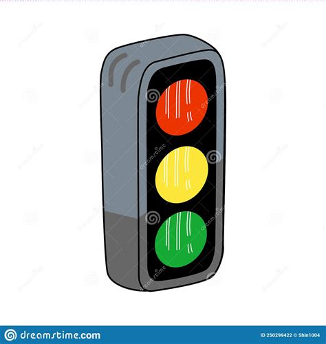 Road Traffic Light Icons Red Yellow And Green Stock Illustration