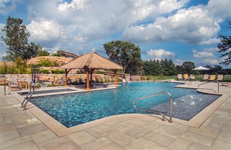 Barrington Hills Swimming Pool Hot Tub Sunken Bar And Slide