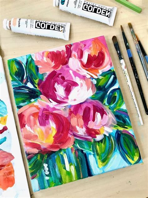 Easy Online Abstract Flower Painting Classes With Step By Step