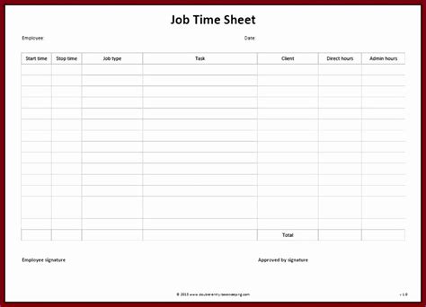 10 Timecard Template Excel Excel Templates