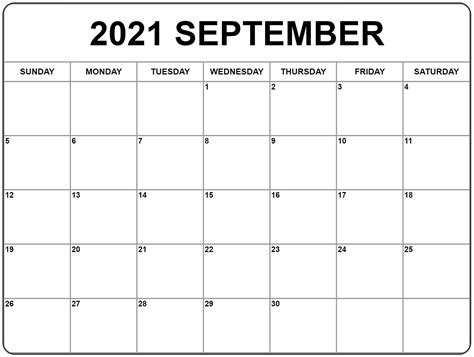 Free Printable Calendars September 2021 Francesco Printable