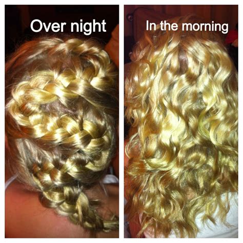 no heat beach waves overnight with just one braid overnight braids curly hair overnight