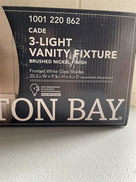 Hampton Bay Cade 3 Light Brushed Nickel Bathroom Vanity Light Fixture With Glass Ebay