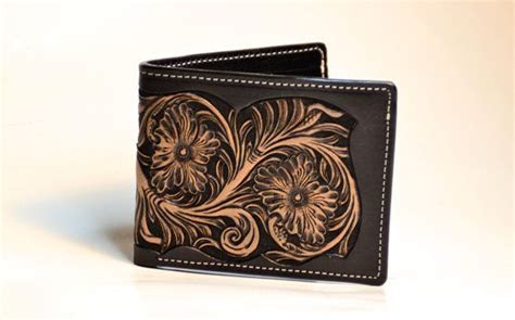 Handmade Carved Leather Wallet Personalized T By Rainyzleather