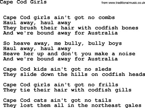 Into the trees by zoe keating. Cape Cod Girls - Sea Song or Shantie lyrics
