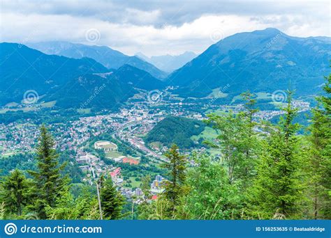 View Of Peaks Over Bad Ischl Austria From Katrin Mountain Stock Image