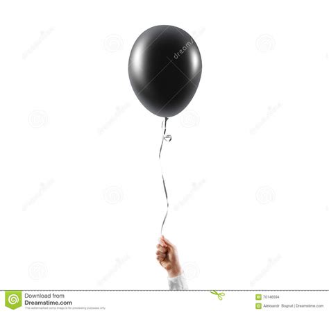hand hold blank black balloon mock  isolated balloon art stock photo image  mock