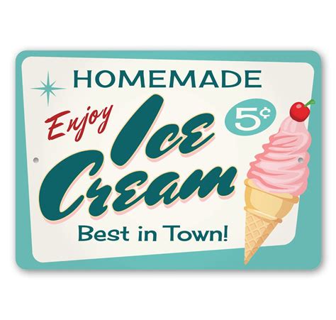 Homemade Ice Cream Sign Ice Cream Sign Vintage Ice Cream Etsy