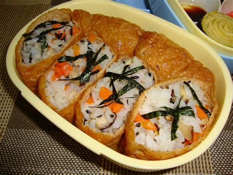 Inarizushi Fried Bean Curd Bags Filled With Seasoned Rice There Are